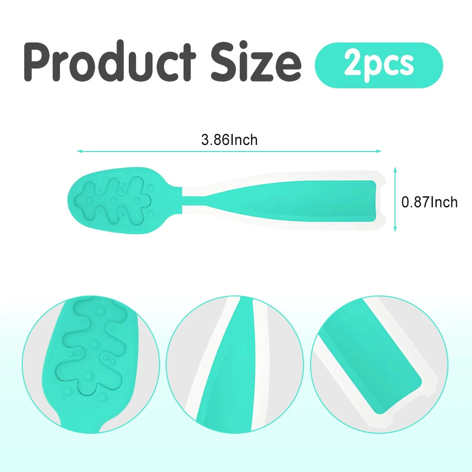 AnGku Safe & Stylish Baby Pre-Spoon Set with Ergonomic Design for 6-12 Months Perfect Baby Products for On-the-Go