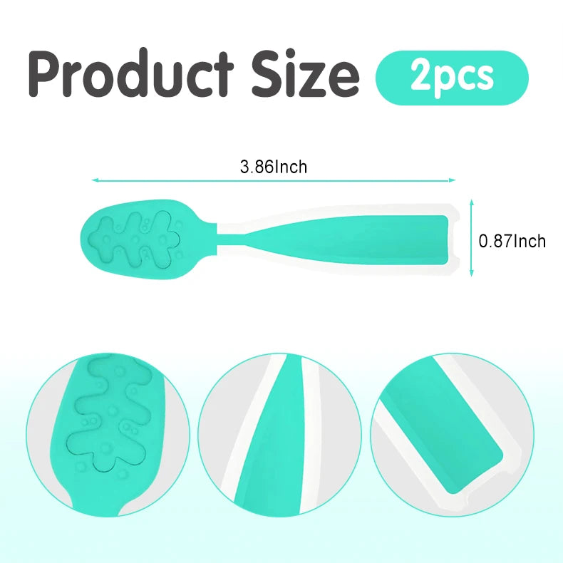 AnGku Safe & Stylish Baby Pre-Spoon Set with Ergonomic Design for 6-12 Months Perfect Baby Products for On-the-Go
