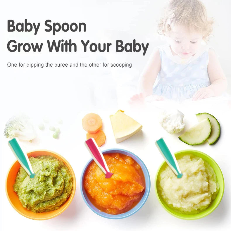 AnGku Safe & Stylish Baby Pre-Spoon Set with Ergonomic Design for 6-12 Months Perfect Baby Products for On-the-Go