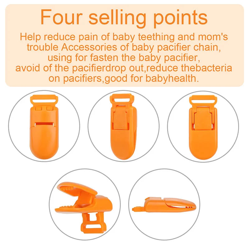 10pcs Baby Pacifier Clips Solid Plastic Pacifier Clips Soother Holder Infant Pacifier Nipples Holder Multi Color Clamp Toy