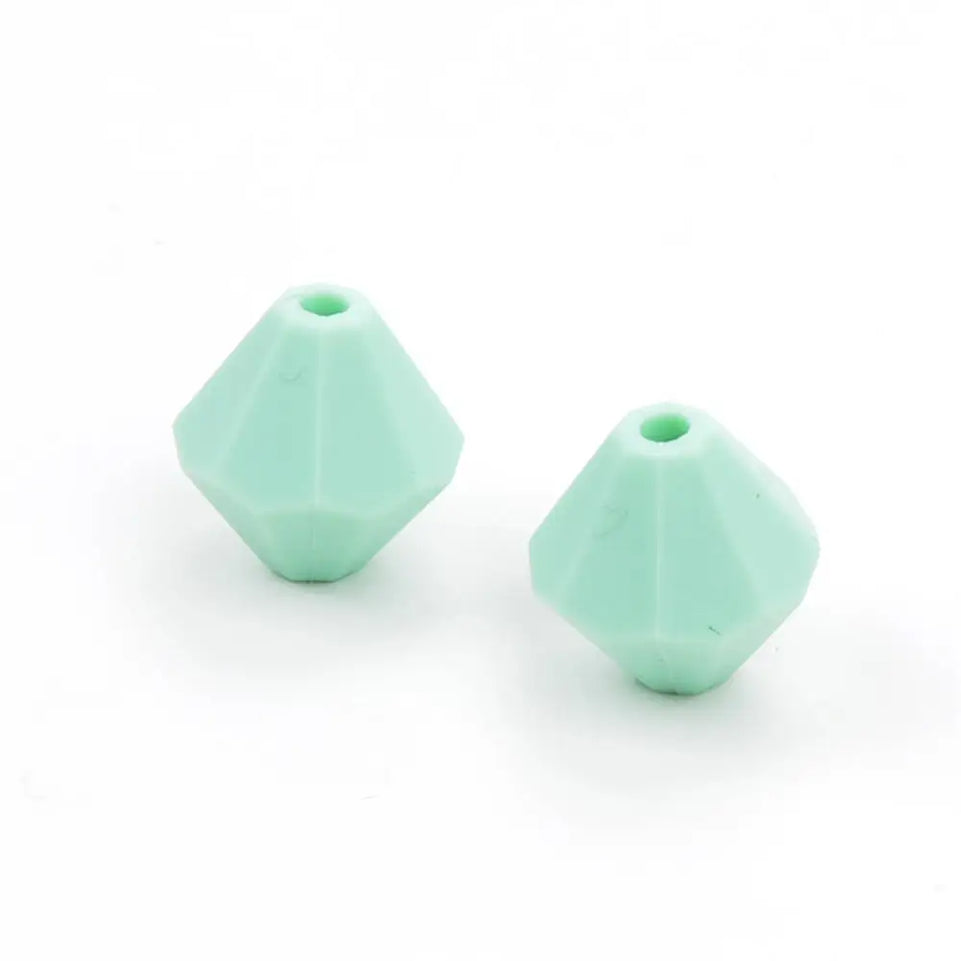 LOFCA 50pcs Baby Diamond Teethers Silicone Beads BPA Free Food Grade For Necklace Teething Beads Soft Chewable Nursing Toy DIY