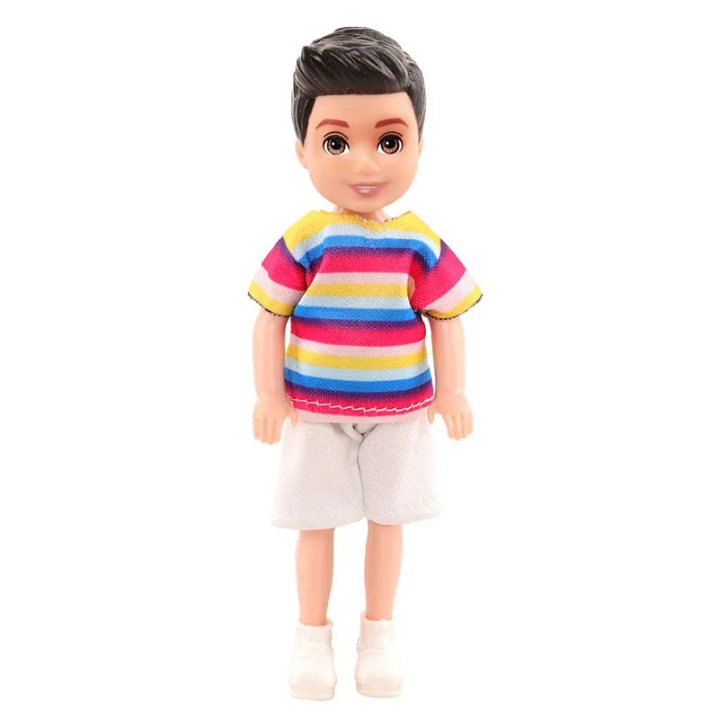 Kawaii 6 Items/Lot Kids Toys 5.5 Inch Little Girs Boys Fashion Clothes Dress Accessories For Girls DIY Birthday Christmas Gift