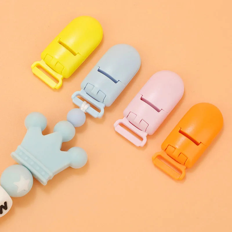 10pcs Baby Pacifier Clips Solid Plastic Pacifier Clips Soother Holder Infant Pacifier Nipples Holder Multi Color Clamp Toy