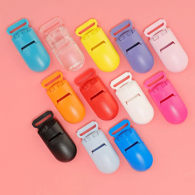 10pcs Baby Pacifier Clips Solid Plastic Pacifier Clips Soother Holder Infant Pacifier Nipples Holder Multi Color Clamp Toy