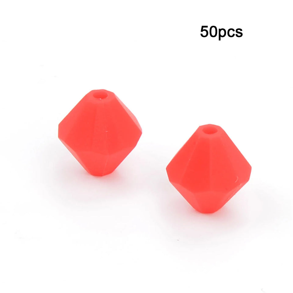 LOFCA 50pcs Baby Diamond Teethers Silicone Beads BPA Free Food Grade For Necklace Teething Beads Soft Chewable Nursing Toy DIY