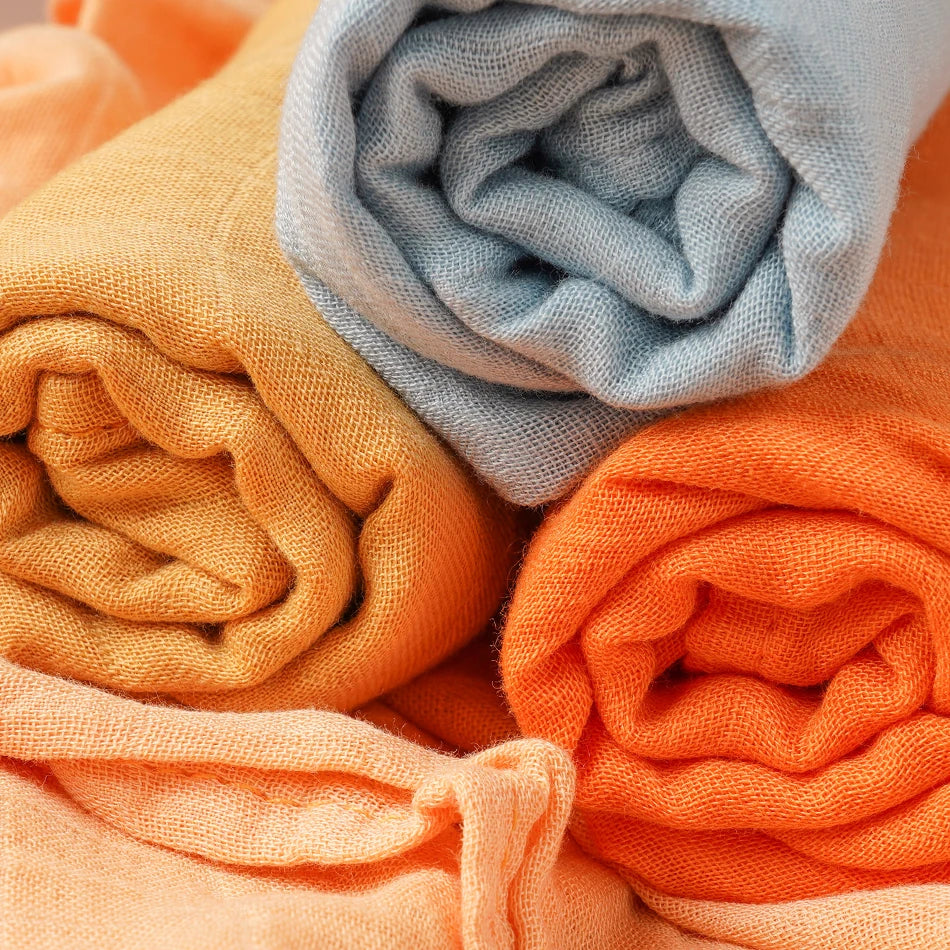 Kangobaby #My Soft Life# 5 Pieces Pack Multi-Functional Bamboo Cotton Muslin Blanket Baby Burp Cloth Set