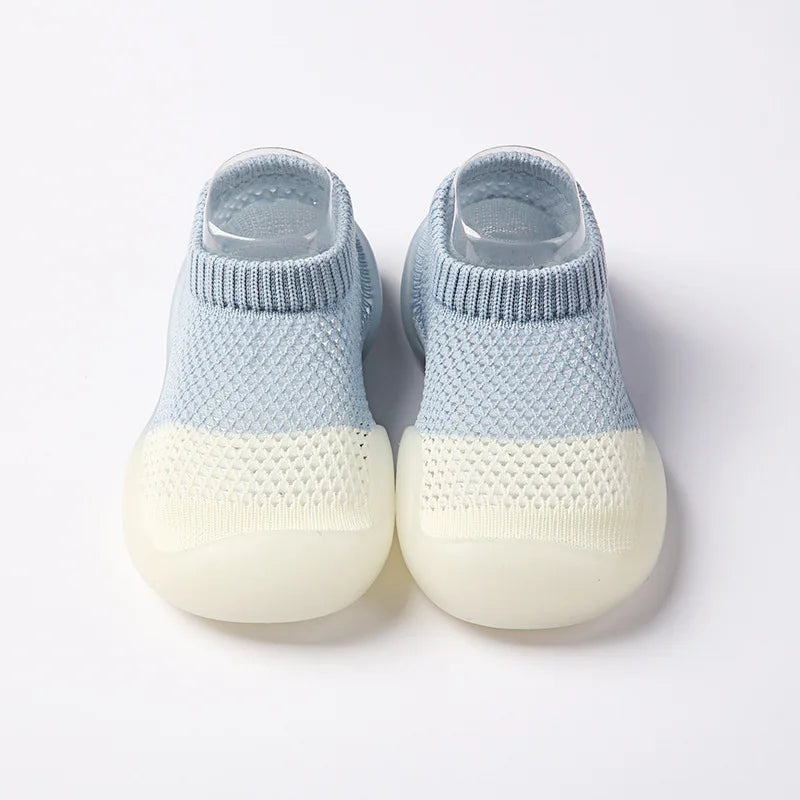 Baby Shoes First Walkers Comfortable Boys Girls Kids Rubber Soft Non-Slip Sole Floor Shoes Knit Booties