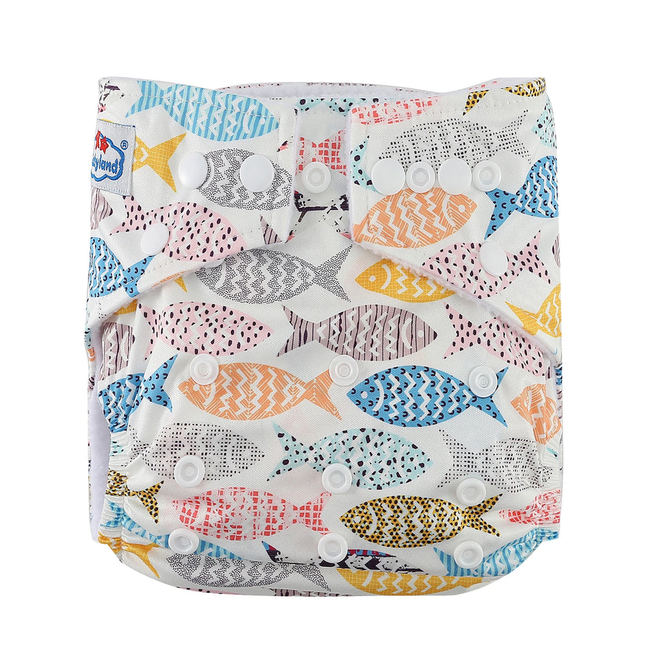 [BABYLAND] 2022 Baby Cloth Diapers Ecological Adjustable Pocket Nappy Fit 3-15kg Baby Washable Reusable Diaper Covers Girls boys