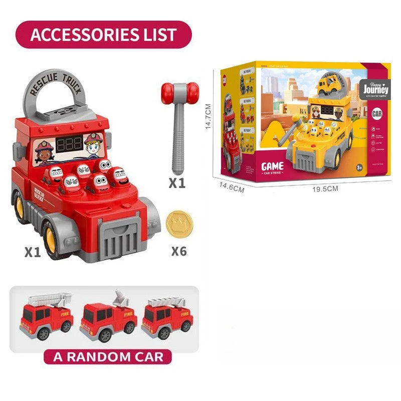 Hot Selling Kids Educational Toys Set Large Construction Vehicles Fire Trucks with Groundhog Game Consoles for Toddlers Gift