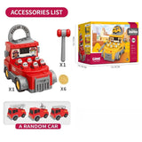 Hot Selling Kids Educational Toys Set Large Construction Vehicles Fire Trucks with Groundhog Game Consoles for Toddlers Gift