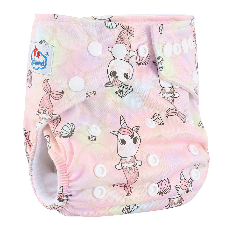 [BABYLAND] 2022 Baby Cloth Diapers Ecological Adjustable Pocket Nappy Fit 3-15kg Baby Washable Reusable Diaper Covers Girls boys