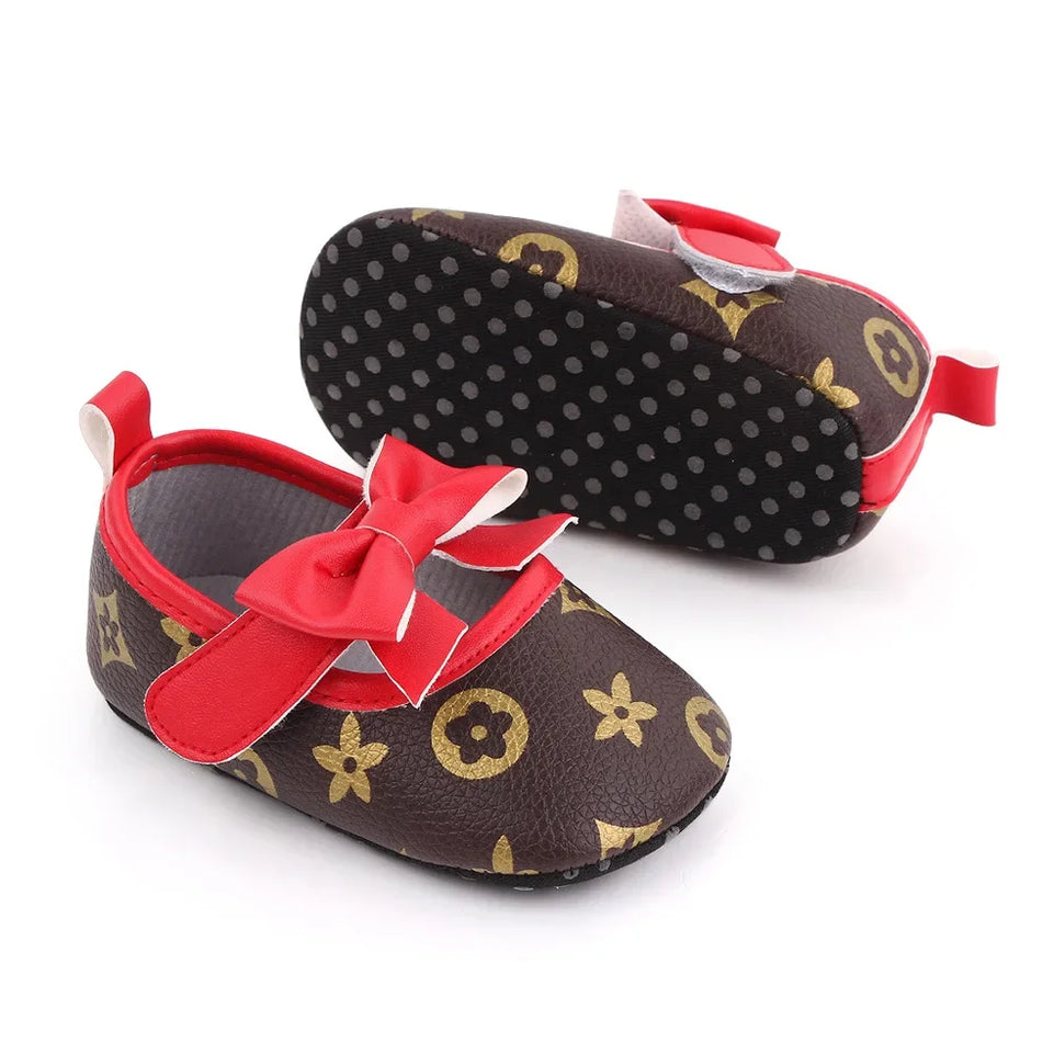 Baby Girls Shoes Love Bow Soft Soled Non-slip Footwear First Walkers Crib Shoes Toddler Girls Shoes