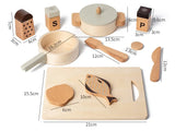 Wooden Mini Kitchen Toys Cookware Pot Pan Cook Pretend Play Educational House Toys For Children Simulation Kitchen Utensils Girl
