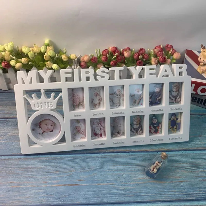 Souvenirs Photo Frame My First Year Baby Keepsake Frame 0-12 Months Pictures Photo Frame Souvenirs Kids Growing Memory Gift ﻿
