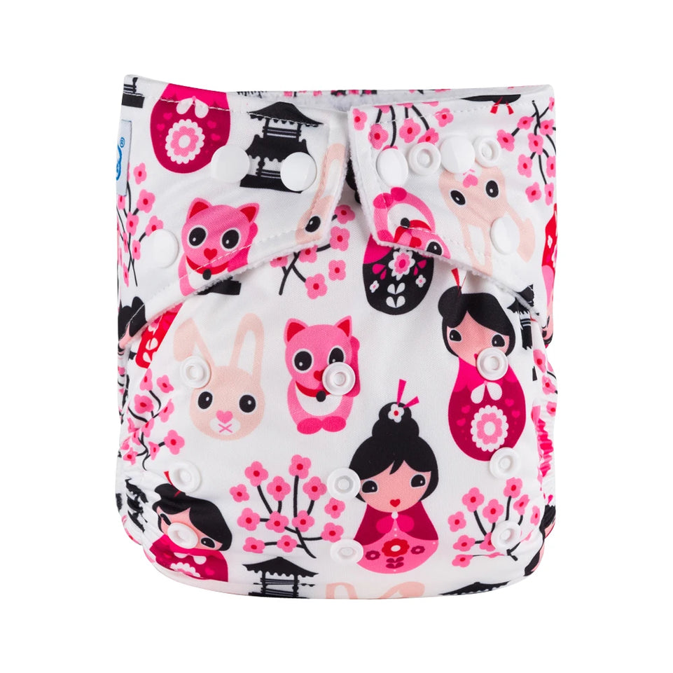 [BABYLAND] 2022 Baby Cloth Diapers Ecological Adjustable Pocket Nappy Fit 3-15kg Baby Washable Reusable Diaper Covers Girls boys