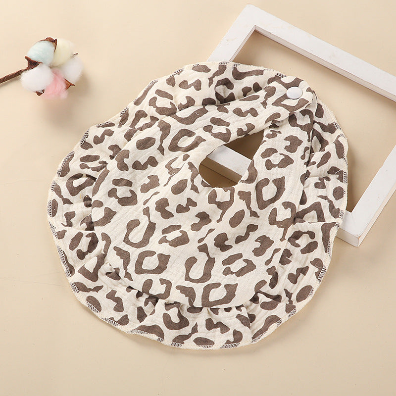 INS Hot Baby Bibs Kawaii Newborn Girls Cotton Muslin Saliva Towel Flowers Cherry Leopard Lace Babies Accessories Children Stuff