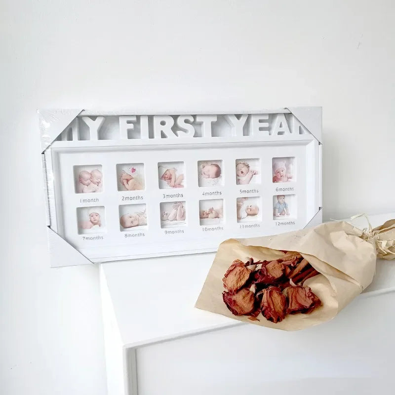 The First Year Baby Keepsake Frame 0-12 Months Pictures Photo Frame Souvenirs Kids Growing Memory Gift Children Gift