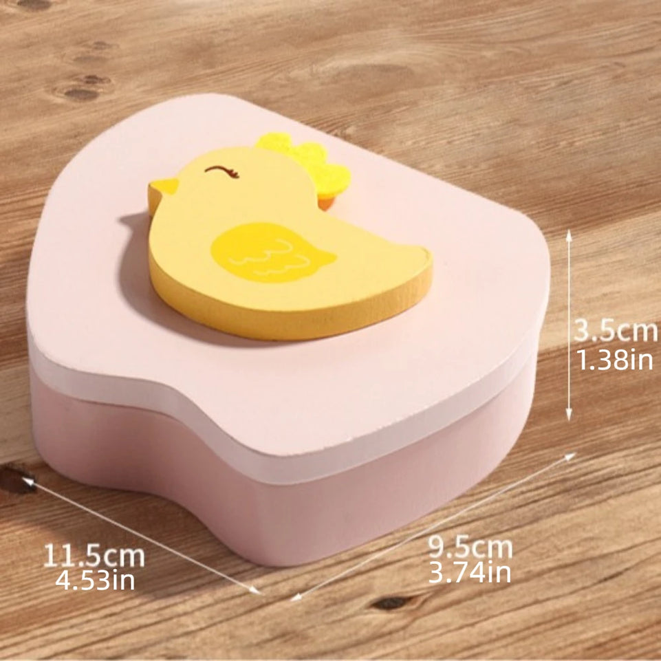 Souvenirs Cute Baby Tooth Box Cartoon Zodiac Breast Teeth Storage Case Wooden Collection Milk Teeth Organizer Newborn