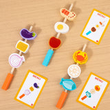 Children's Wooden Imitation Barbecue Grill Toy For Role-Playing Home Cooking And Food Recognition Available In Two Styles