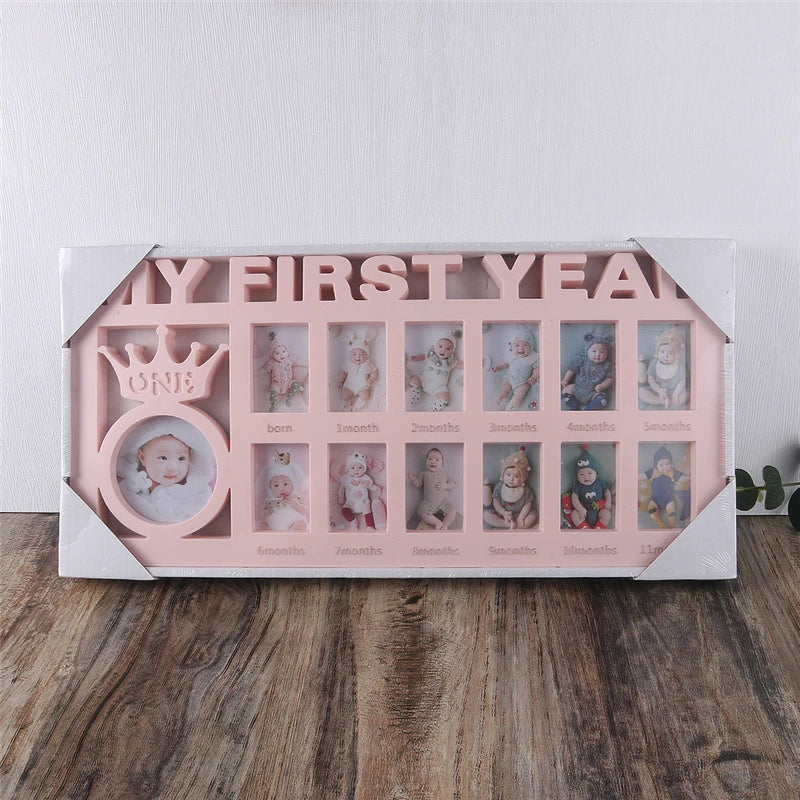 Souvenirs Photo Frame My First Year Baby Keepsake Frame 0-12 Months Pictures Photo Frame Souvenirs Kids Growing Memory Gift ﻿