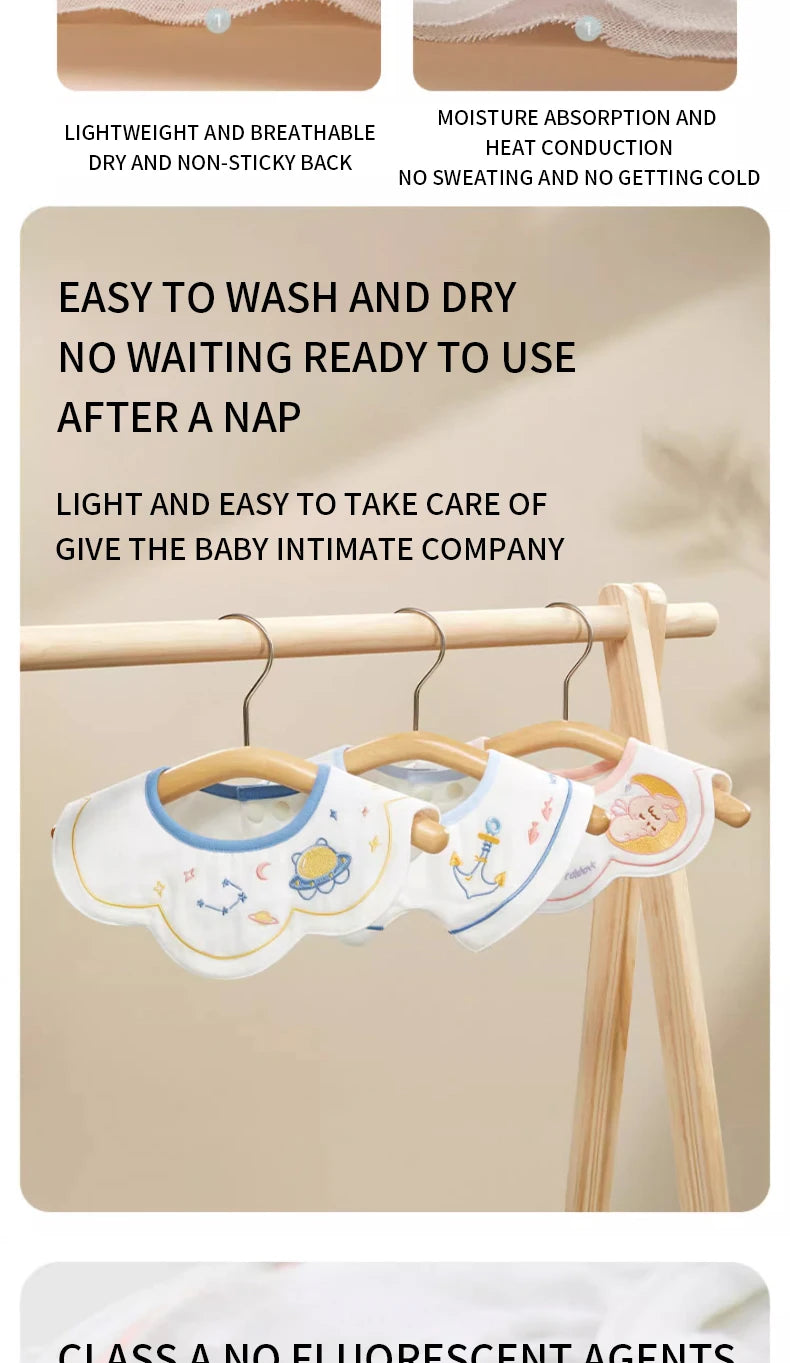 3pcs Ins Korea New Cotton Baby Bib Embroidery Bib Baby Drool Towel Boys and Girls Drool Pocket Waterproof Baby Kleding Jongen