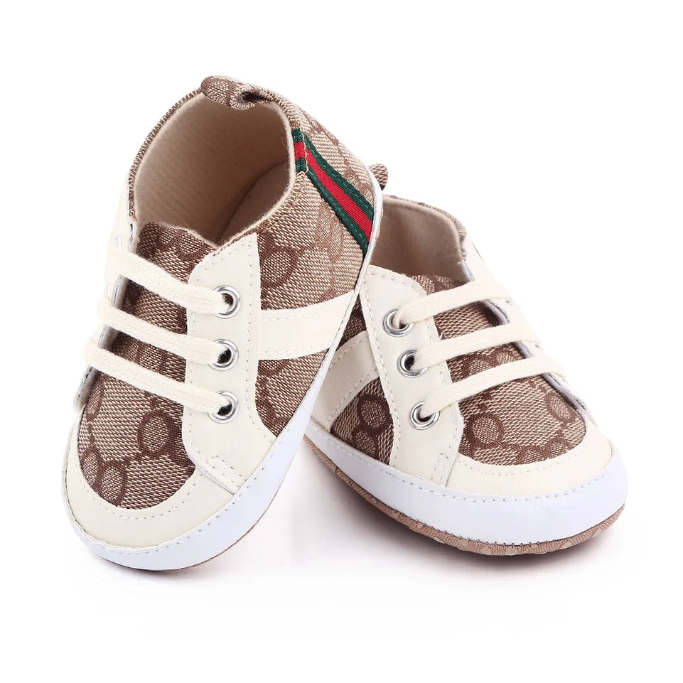 Newborn Baby Shoes Casual High Top Fashion Design Non-slip Sneakers  Boys Soft Sole Non-Slip Toddler Outdoor Shoes First Walkers