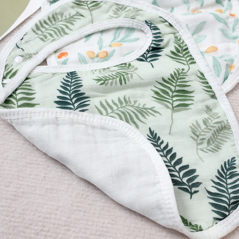 Kangobaby #My Soft Life# New 5pcs Set Breathable Bamboo Cotton Newborn Muslin Feeding Bib Antibacterial Baby Burp Cloth