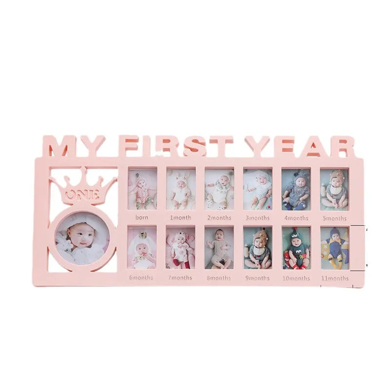 Souvenirs Photo Frame My First Year Baby Keepsake Frame 0-12 Months Pictures Photo Frame Souvenirs Kids Growing Memory Gift ﻿