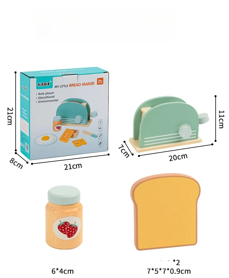 Children Play House Simulation Teapot Girl Tea Kitchen toys, wooden cake kindergarten birthday present