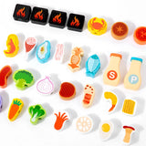 Children's Wooden Imitation Barbecue Grill Toy For Role-Playing Home Cooking And Food Recognition Available In Two Styles