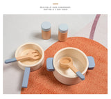 Wooden Mini Kitchen Toys Cookware Pot Pan Cook Pretend Play Educational House Toys For Children Simulation Kitchen Utensils Girl