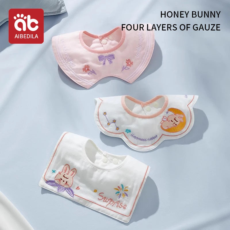 3pcs Ins Korea New Cotton Baby Bib Embroidery Bib Baby Drool Towel Boys and Girls Drool Pocket Waterproof Baby Kleding Jongen