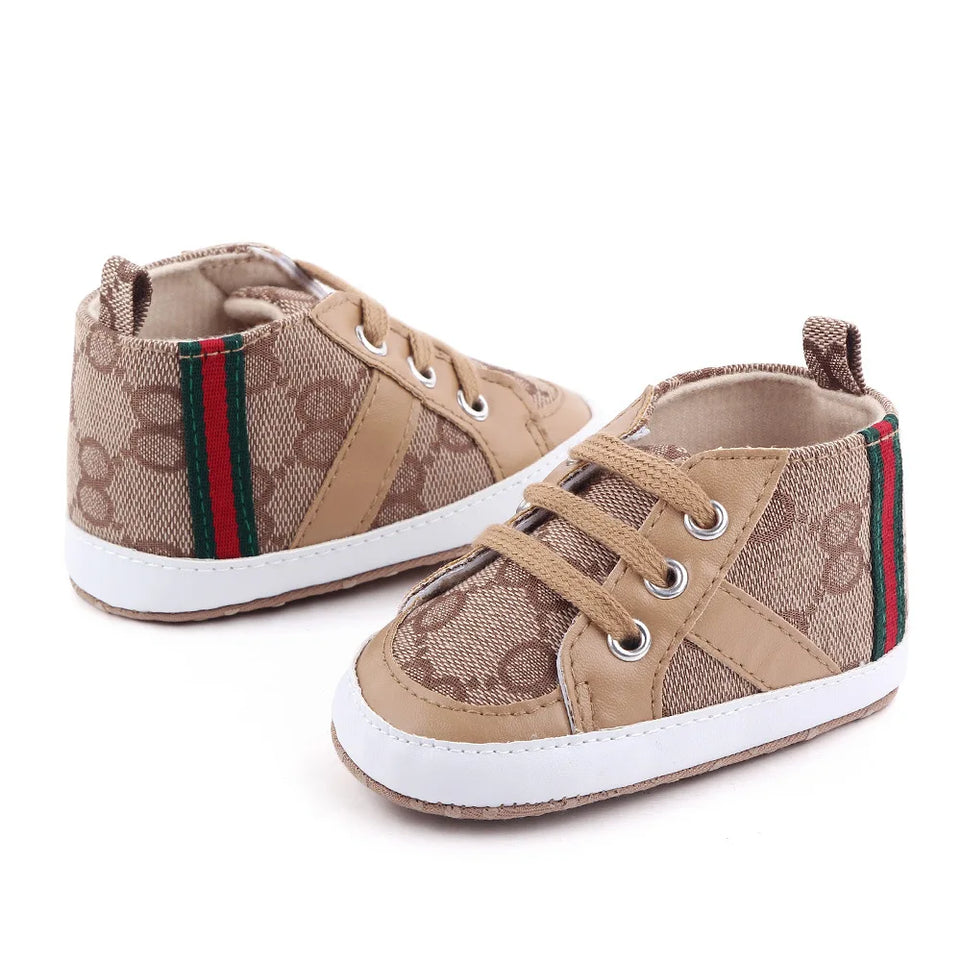 Newborn Baby Shoes Casual High Top Fashion Design Non-slip Sneakers  Boys Soft Sole Non-Slip Toddler Outdoor Shoes First Walkers