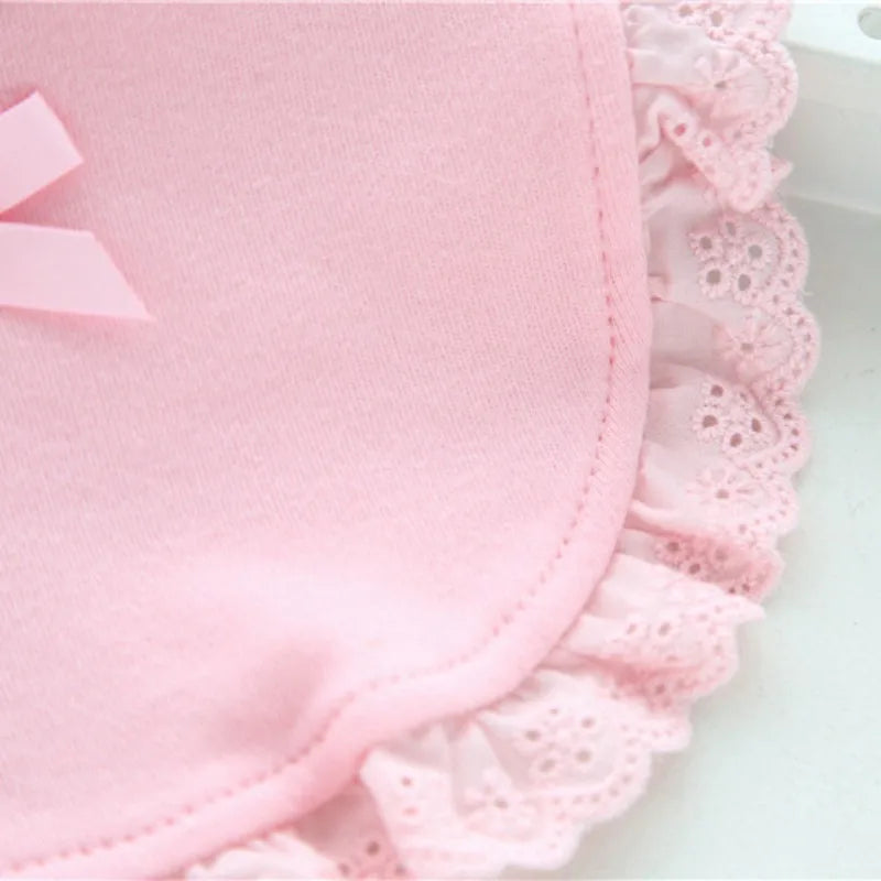 Baby Bibs Cotton Waterproof Girl Cute Bow Lace Saliva Towel Newborn Burp Bandana Scarf Infant Girls Absorbent Feeding Bib