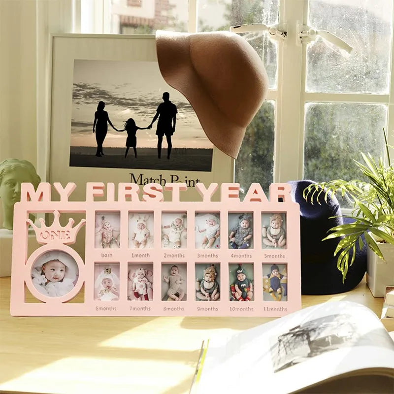 Souvenirs Photo Frame My First Year Baby Keepsake Frame 0-12 Months Pictures Photo Frame Souvenirs Kids Growing Memory Gift ﻿