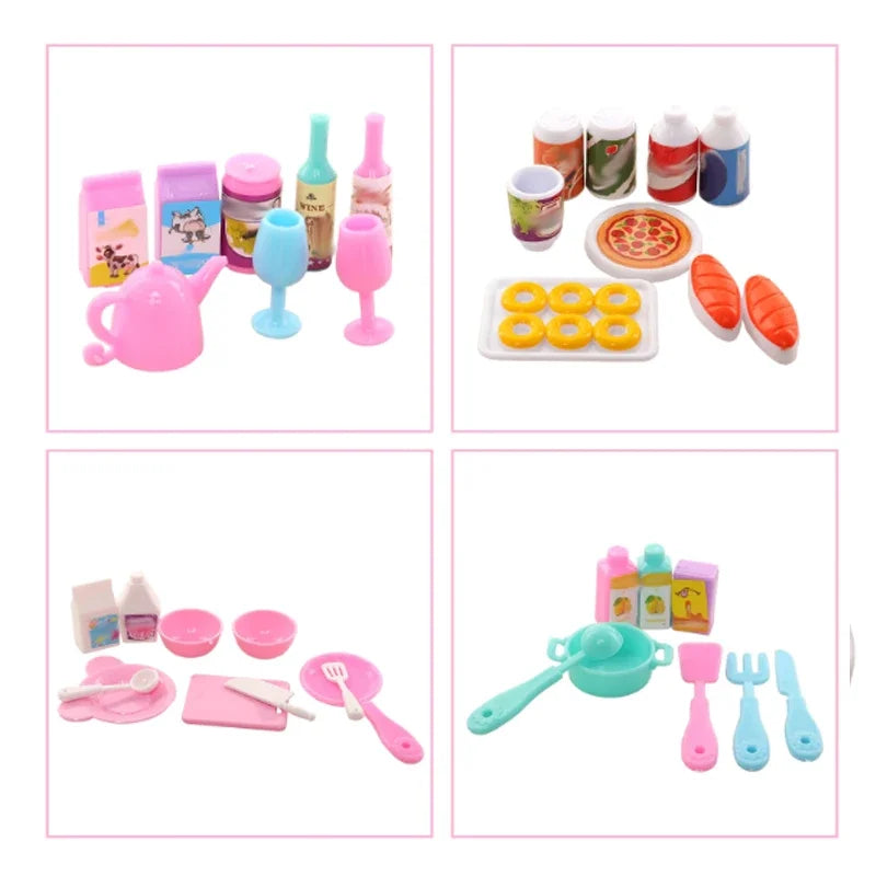 Kawaii Doll Accessories Food Clean Study Tool Mini Item Toys Cute Miniature for Dollhouses,Color random