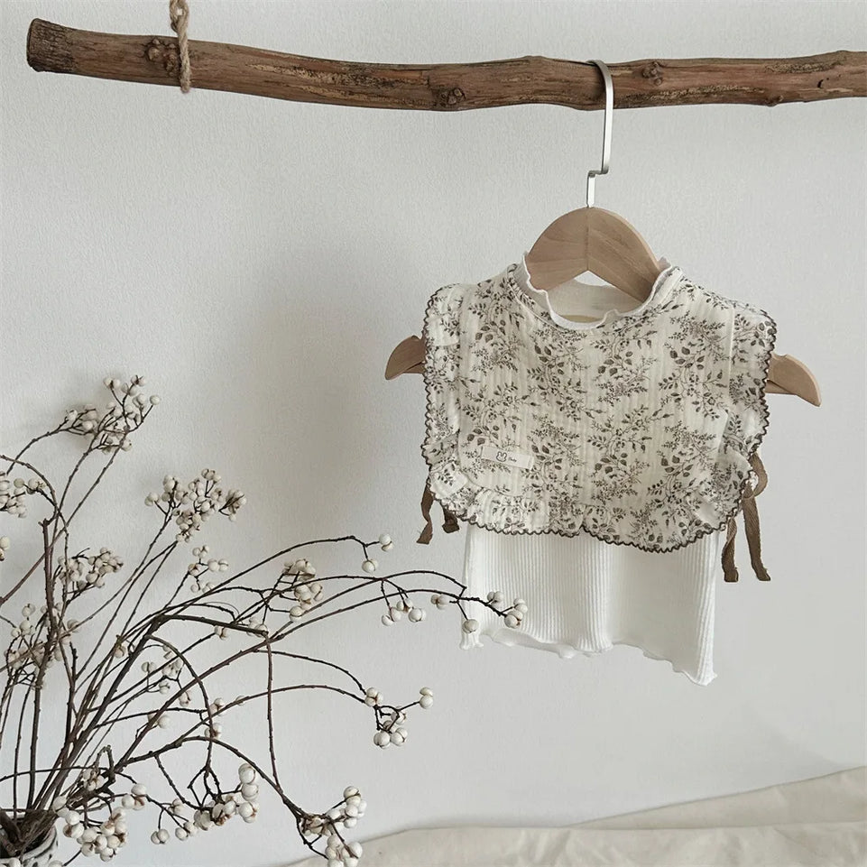 INS Style Baby Feeding Drool Bib Ruffle Floral Infants Lace Saliva Towel Soft Cotton Burp Cloth For Newborn Toddler Kids Bibs