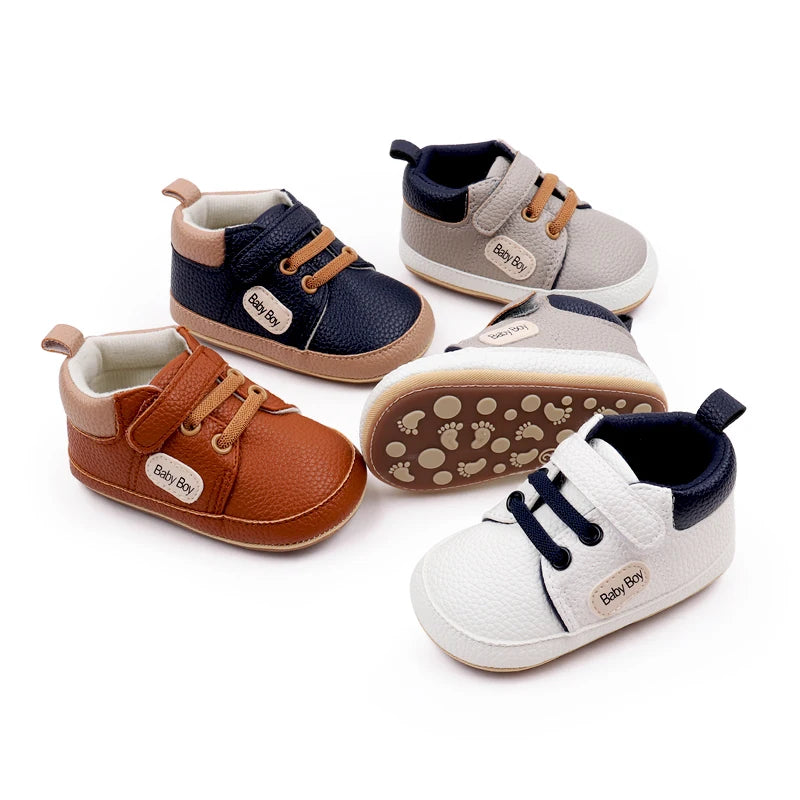 Baby Shoes Casual Sneaker Spring and Autumn Soft PU and TPR Sole Anti-slip Cute Comfortable High-quality for 0-6-12 Months Baby