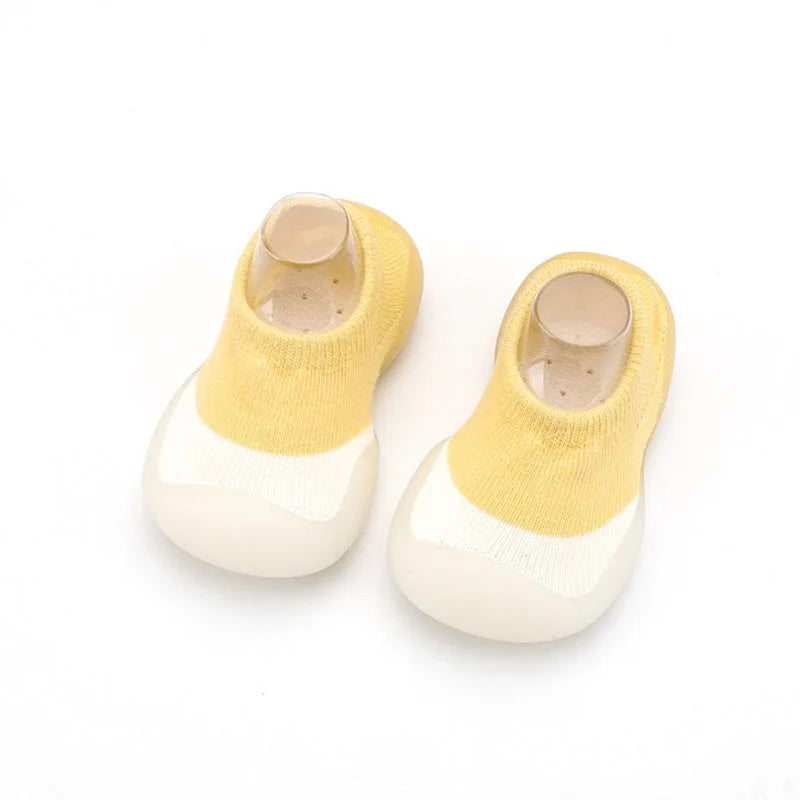 Baby Shoes First Walkers Comfortable Boys Girls Kids Rubber Soft Non-Slip Sole Floor Shoes Knit Booties