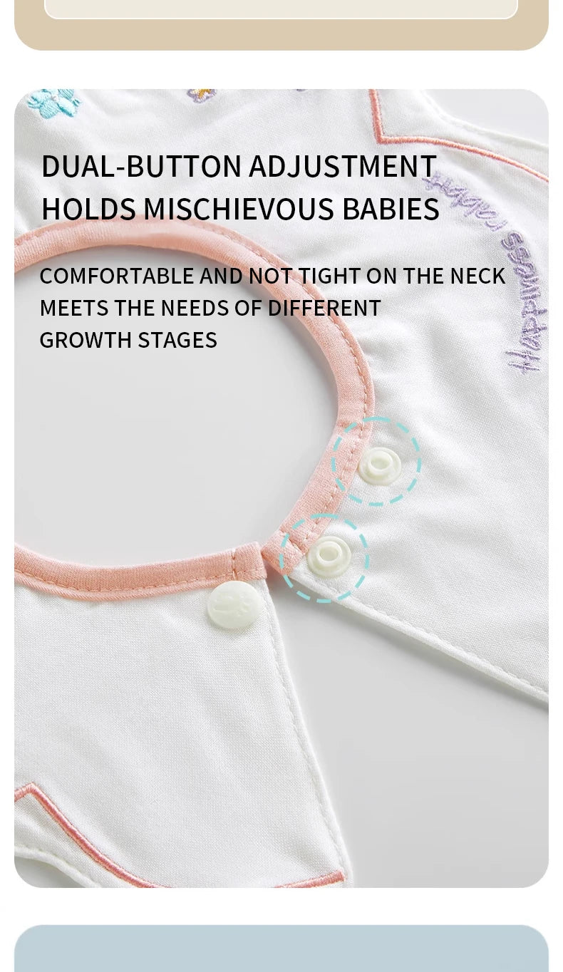 3pcs Ins Korea New Cotton Baby Bib Embroidery Bib Baby Drool Towel Boys and Girls Drool Pocket Waterproof Baby Kleding Jongen