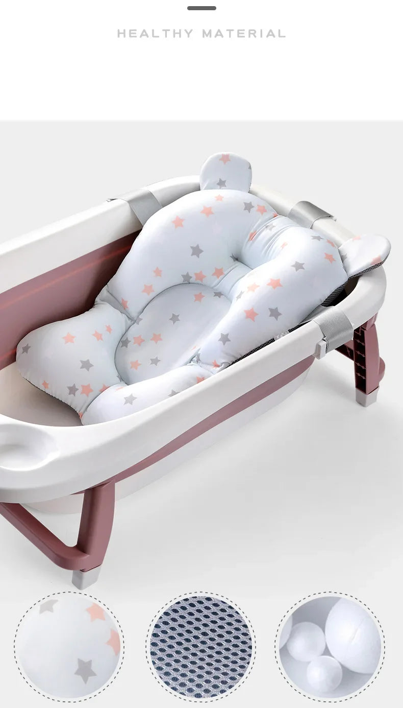 Baby Safety Bath Mat Cushion Portable Bath Anti-Slip Cushion Seat Infant Floating Bather Bathtub Pad Shower Security Support Mat