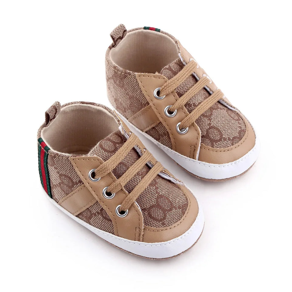 Newborn Baby Shoes Casual High Top Fashion Design Non-slip Sneakers  Boys Soft Sole Non-Slip Toddler Outdoor Shoes First Walkers