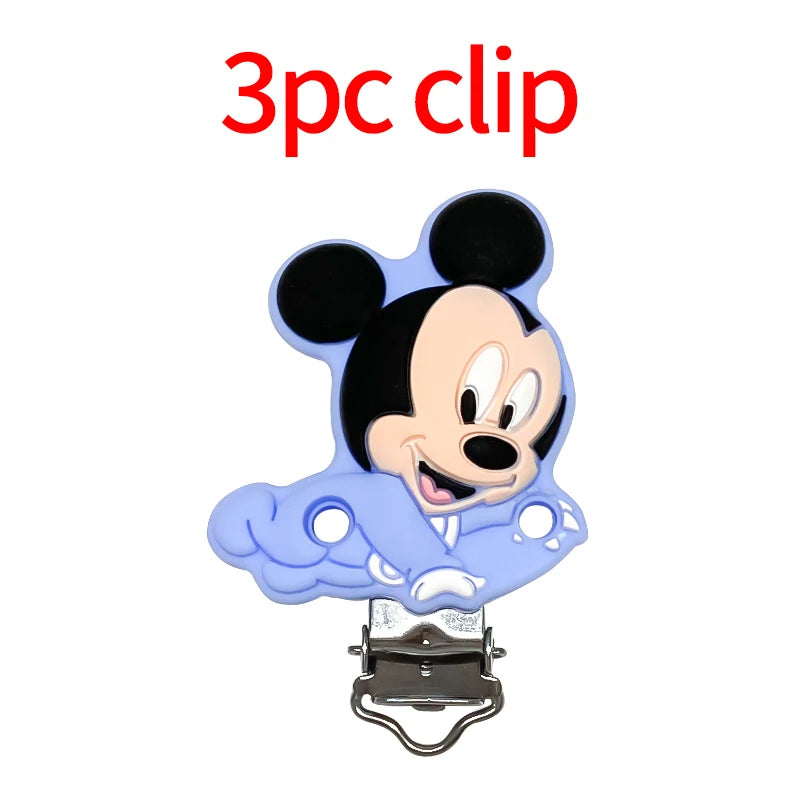 1/3/10pcs New Cartoon Mickey Minnie Silicone Beads Teether Food-Grade Chewing Teeth Bead DIY Nipple Chain Jewelry Accessories