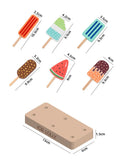 Wooden Ice Cream Counter Playset for Toddler Toys,  Montessori Pretend Play Food Toys Kitchen Accessories Early Learning AidsFV