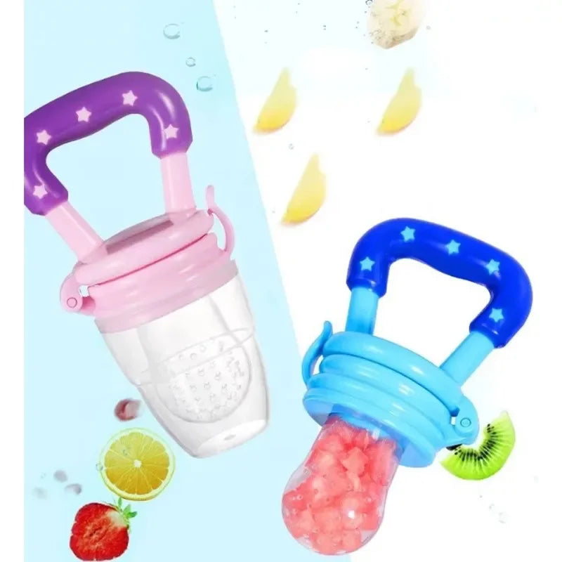 3 in 1 Baby Learn Feeding Drinking Water Straw Handle Teething Pacifier Nipple Fresh Food Fruit Milk Feeding Bottles Nibbler