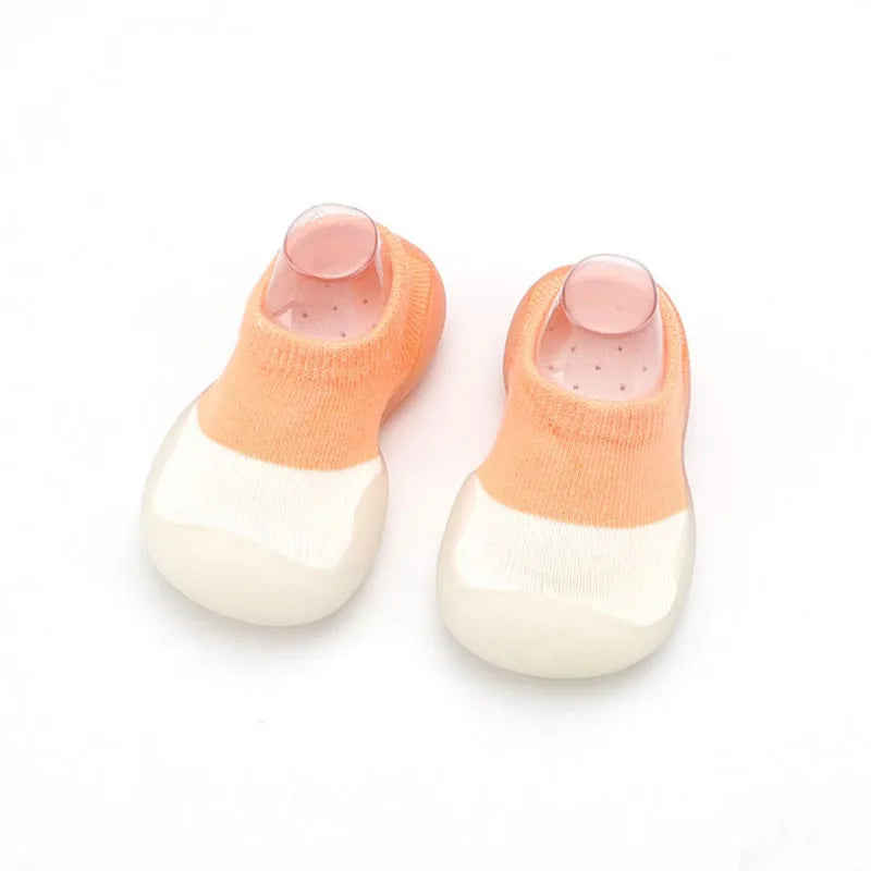 Baby Shoes First Walkers Comfortable Boys Girls Kids Rubber Soft Non-Slip Sole Floor Shoes Knit Booties