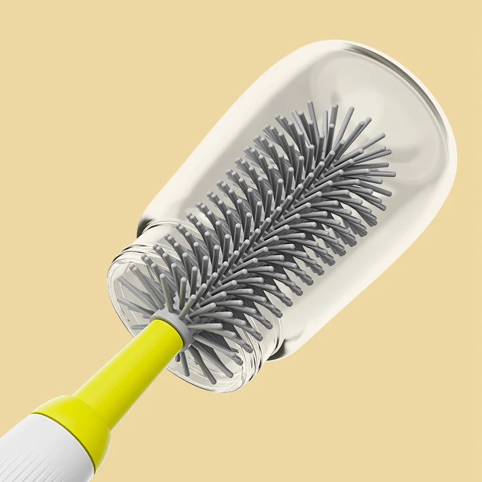 Electric 360 Degree Rotation 6 in 1 Silicone Baby Bottle Pacifier Brush Wash Water Cup Container Straw Cleaning Brush Set