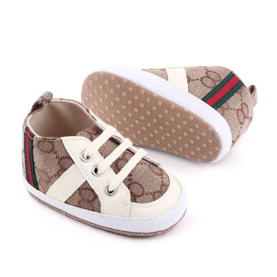 Newborn Baby Shoes Casual High Top Fashion Design Non-slip Sneakers  Boys Soft Sole Non-Slip Toddler Outdoor Shoes First Walkers