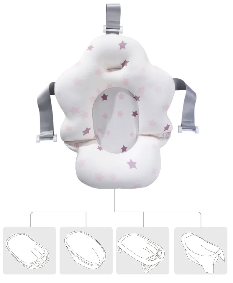 Baby Safety Bath Mat Cushion Portable Bath Anti-Slip Cushion Seat Infant Floating Bather Bathtub Pad Shower Security Support Mat