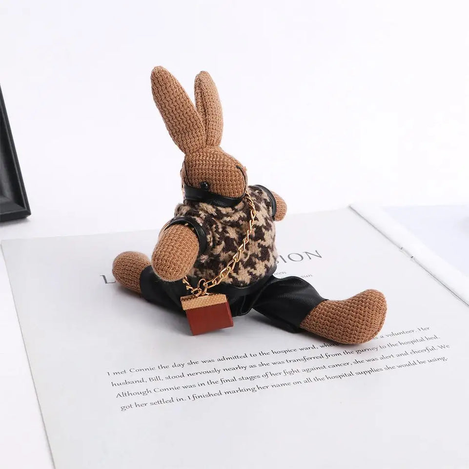 Boys Kids Animal Doll Pendant Cloth Bag Pendant Decoration Korean Style Key Ring Lady Rabbit Keychains Girls Car Accessories